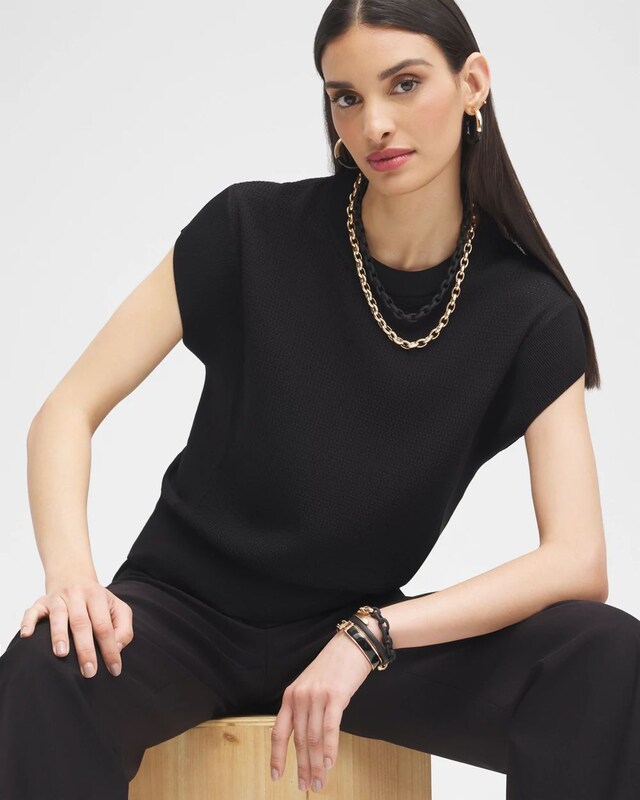 Black Label Rib Trim Sweater - image 2